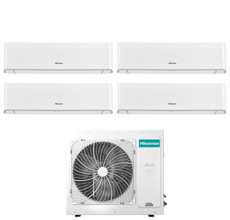 Hisense Quadri Split Inverter-Klimaanlage ENERGY Serie 9+9+9+9 mit 4AMW81U4RAA R-32 Integriertes WLAN 9000+9000+9000+9000