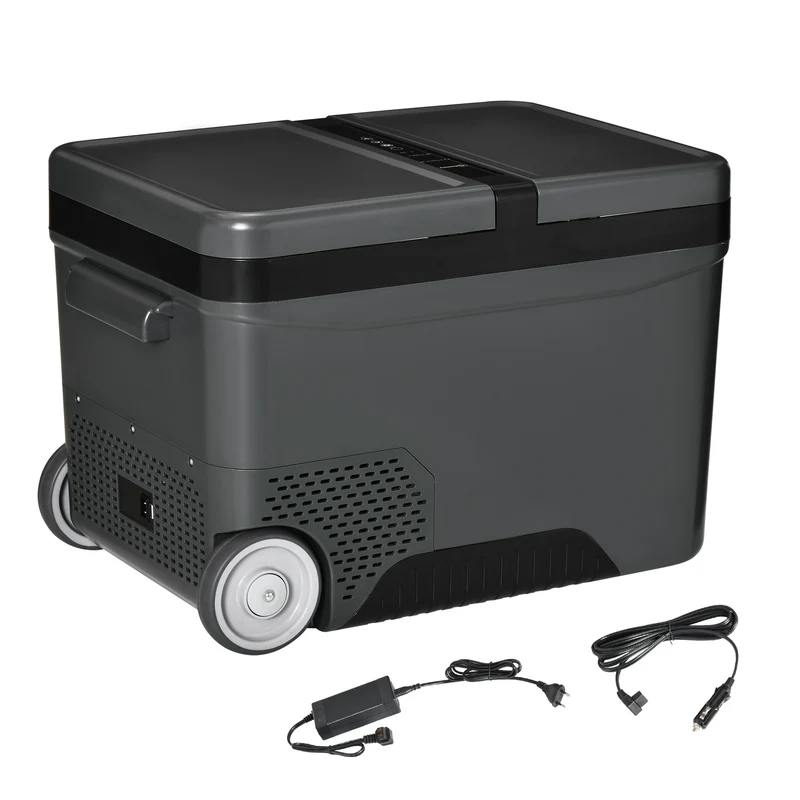 Easycomfort Frigo Portatile Elettrico 35L da 12 Volt con Maniglia e Schermo LCD, 63.2x42x42.8 cm, Grigio