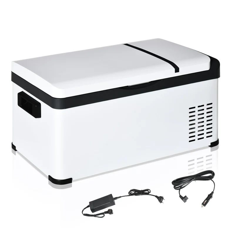Easycomfort Frigo Portatile Elettrico 20L da 12 Volt con Maniglia e Schermo LCD, 61x32x28.5cm, Bianco