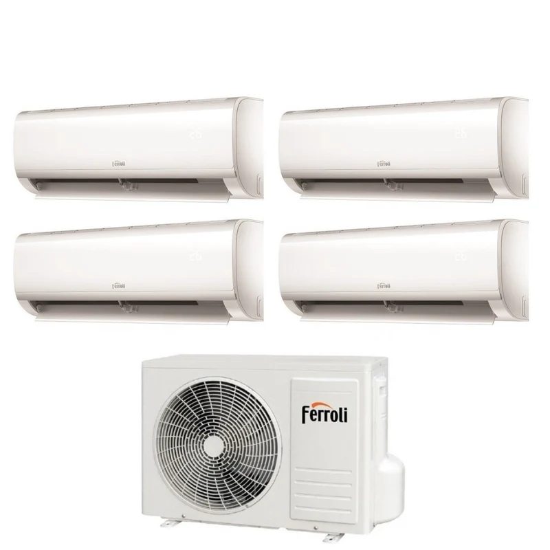Ferroli Quadri Split Inverter-Klimaanlage AMBRA M Serie 7+7+7+12 mit 28-4 R-32 integriertem WLAN 7000+7000+7000+12000 – Neu