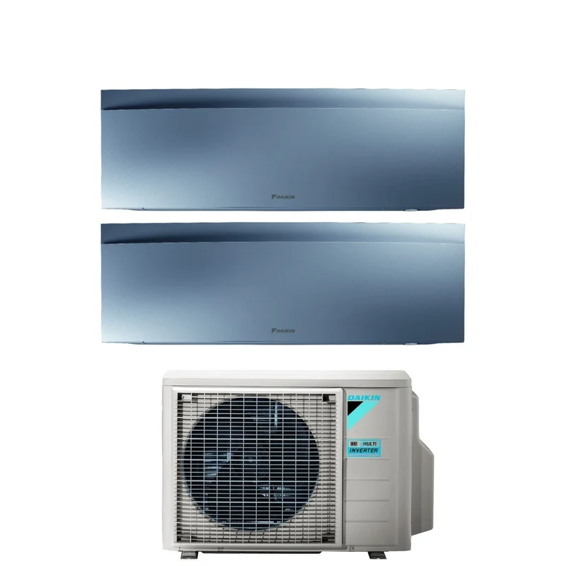 Daikin Emura Silver III 9+15 Dual-Split-Klimaanlage mit 2MXM50A R-32 integriertem WLAN, italienische Silbergarantie