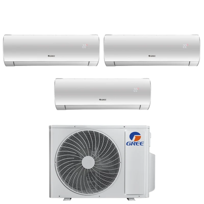 Klimaanlage Gree Trial-Split Inverter Serie FAIRY 9+12+12 mit GWHD(24)NK6OO R-32 WLAN integriert 9000+12000+12000