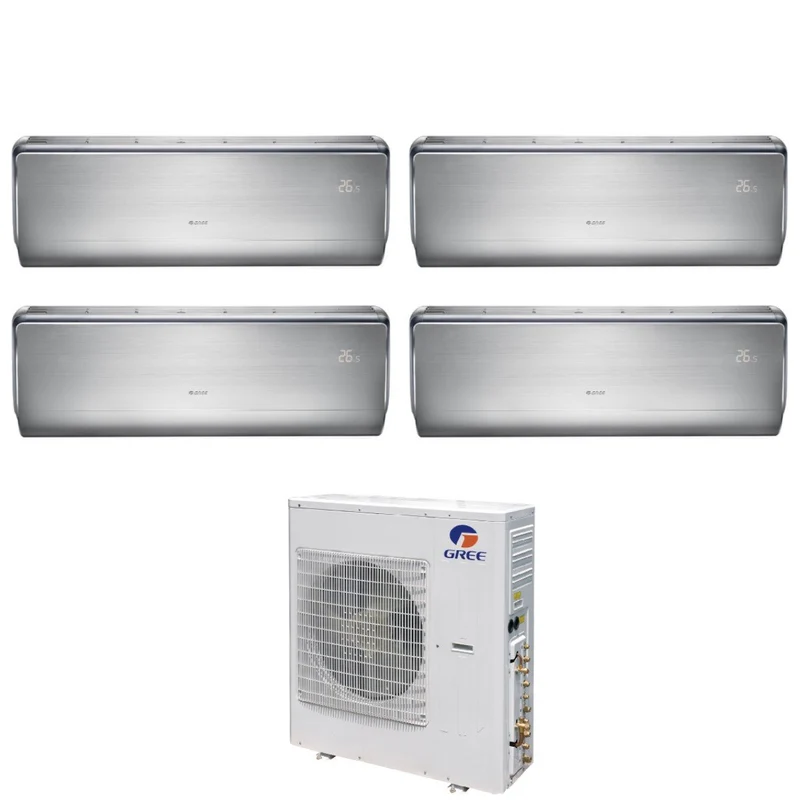 Gree Quadri Split Inverter Klimaanlage U-CROWN Serie 9+9+12+12 mit GWHD(28)NK6OO R-32 Integriertes Wi-Fi 9000+9000+12000+12000