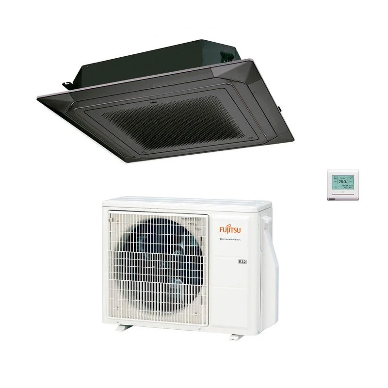 Fujitsu Klimaanlage 4-Wege-Kassette ECO-Serie KR Circular Flow 30000 Btu R-32 cod. 3NGF88445 Schwarz AUXG30KRLB – NEU
