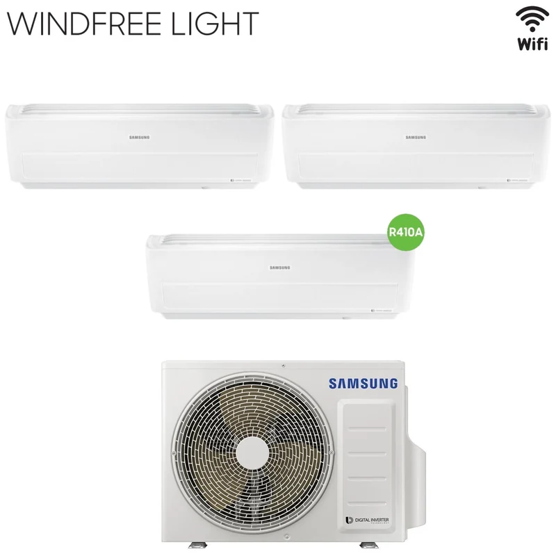 Samsung Trial Split Inverter-Klimaanlage WINDFREE LIGHT 9+9+18-Serie mit AJ068MCJ R-410 integriertem WLAN 9000+9000+18000