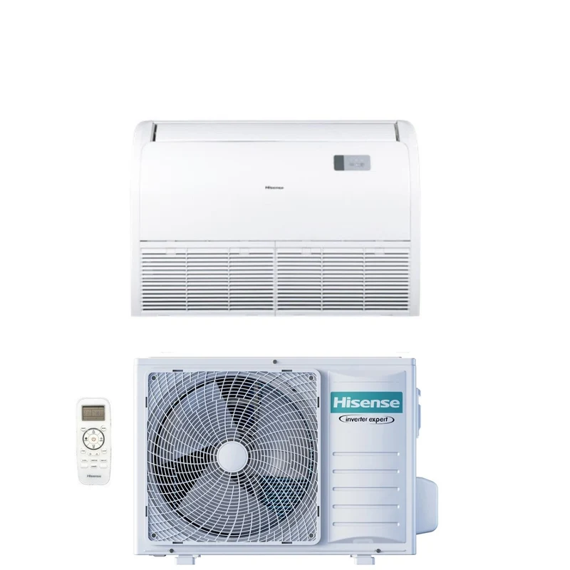 Hisense Inverter-Decken-/Standklimaanlage SUPER Serie 24000 Btu AVT71UR4RB8 + AUW71U4RJ7 R-32 Wi-Fi Optionale Klasse A++/A+ mit Standardfernbedienung im Lieferumfang enthalten