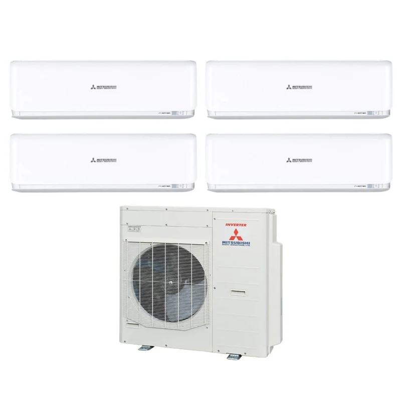 Quadri Split-Inverter-Panels für Klimaanlagen von Mitsubishi Heavy Industries, KIREIA PLUS-Serie, Weiß 7+9+12+12 mit SCM71ZS-W R-32 Wi-Fi, optional 7000+9000+12000+12000, weiße Farbe