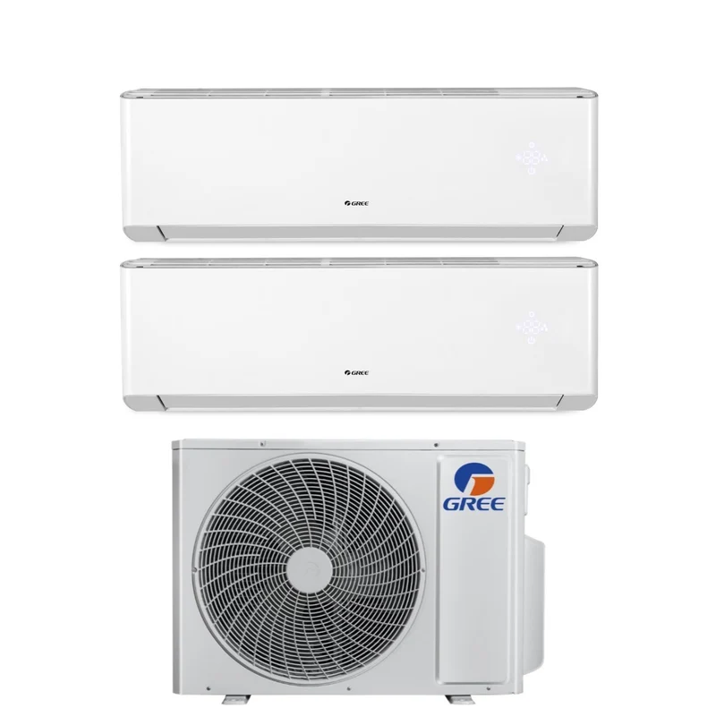 Gree Dual Split Inverter Klimaanlage AMBER PLUS Serie 12+18 mit GWHD(24)NK6OO R-32 integriertem Wi-Fi 12000+18000