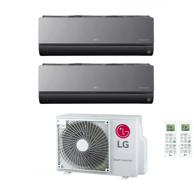 Climatizzatore Condizionatore LG Dual Split Inverter serie ARTCOOL MIRROR 9+9 con MU2R17 R-32 Wi-Fi Integrato 9000+9000
