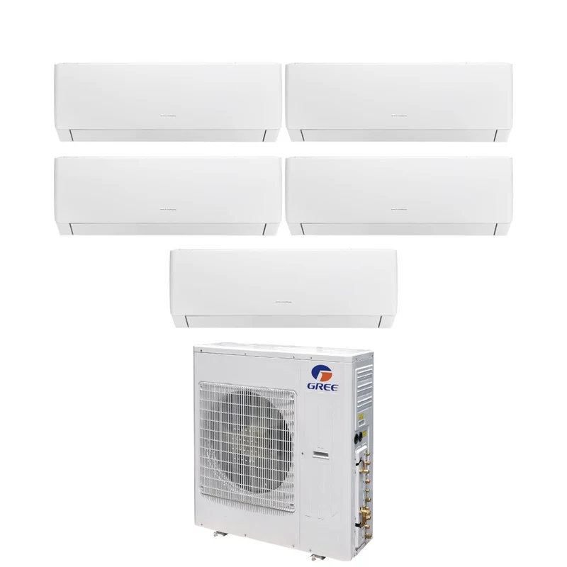 Gree Penta Split-Inverter-Klimaanlage PULAR Serie 9+9+9+9+12 mit GWHD(42)NK6LO R-32 Integriertes Wi-Fi 9000+9000+9000+9000+12000