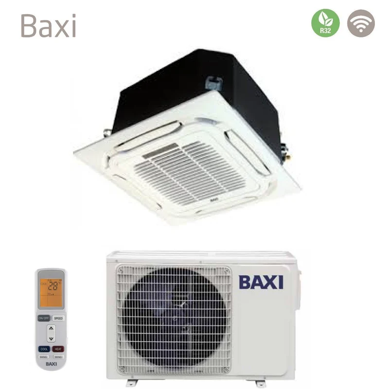Baxi Inverter-Kassetten-Klimaanlage 24000 Btu RZGBK70 R-32 Wi-Fi optional mit Fernbedienung und Bedienfeld im Lieferumfang enthalten – Neu