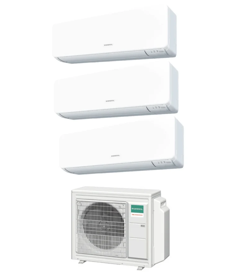 Allgemeine Fujitsu Trial Split Inverter-Klimaanlage KMTB/KMCC 7+9+12 BTU mit AOHG18KBTA3 R-32 7000+9000+12000 – Neu