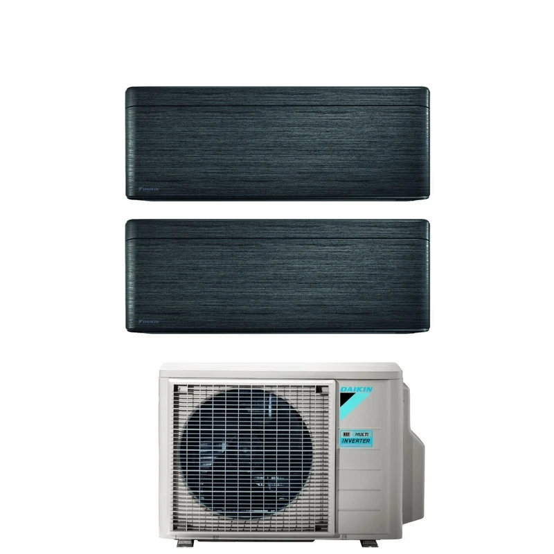 Stilvolle Daikin Real BlackWood 9+9 Dual-Split-Klimaanlage mit 2MXM40A R-32 integriertem WLAN, schwarzes Holz, italienische Garantie