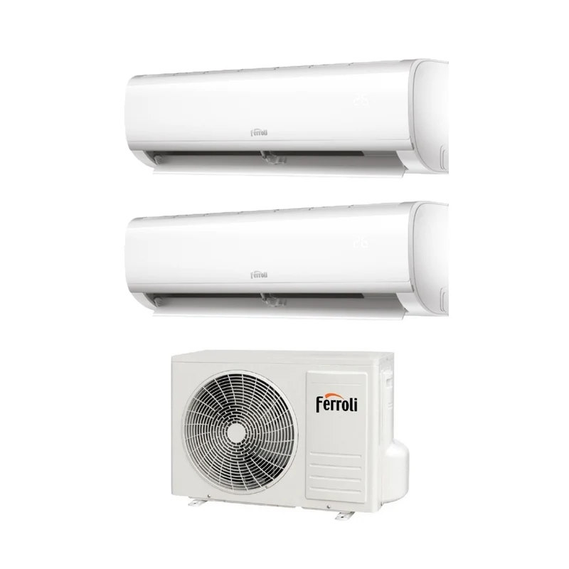 Ferroli Dual Split Inverter-Klimaanlage DIAMANT PLUS Serie M 7+18 mit 21-3 R-32 integriertem WLAN 7000+18000 – Neu