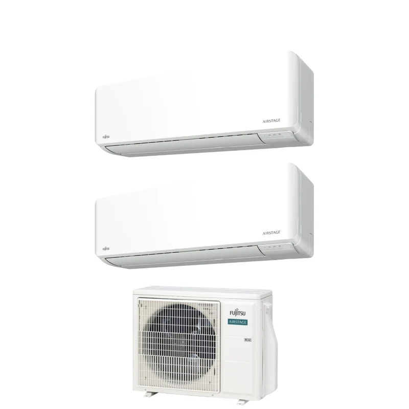 Fujitsu KM Airstage 9+9 Dual-Split-Klimaanlage mit AOEG14KBCA2 R-32 integriertem WLAN