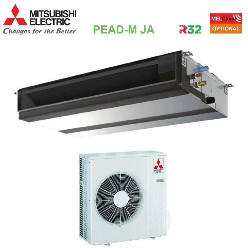 Klimaanlage Mitsubishi Electric Kanalgerät Canalizzabile Power Inverter Media Prevalenza 21000 Btu PEAD-M60JA + PUZ-ZM60VHA R-32 WLAN optional