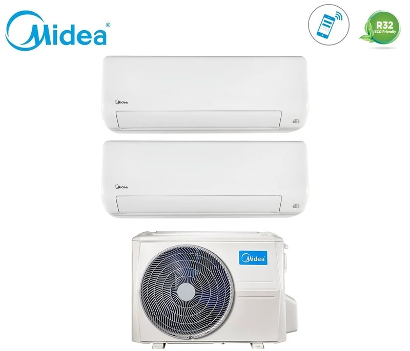 Climatizzatore Condizionatore Midea Dual Split Inverter serie ALL EASY PRO 9+18 con M2OD-18HFN8-Q R-32 Wi-Fi Integrato 9000+18000