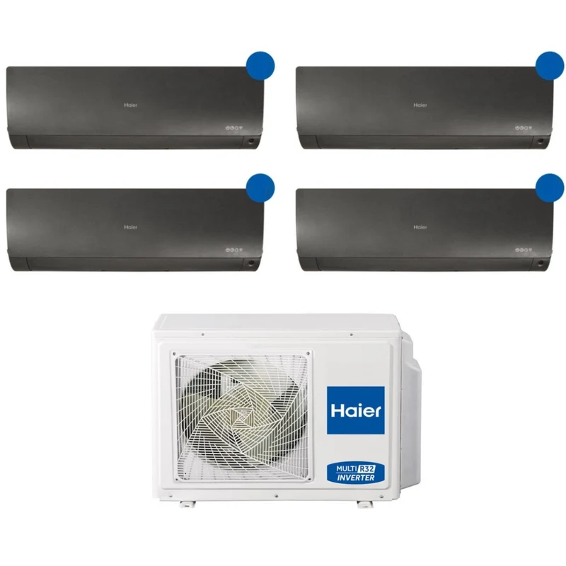 Climatizzatore Condizionatore Quadri Split Inverter HAIER serie FLEXIS Black (Nero) 7000+7000+7000+7000 btu con 4U85S2SR2FA wifi integrato R-32 7+7+7+7- NOVITA'