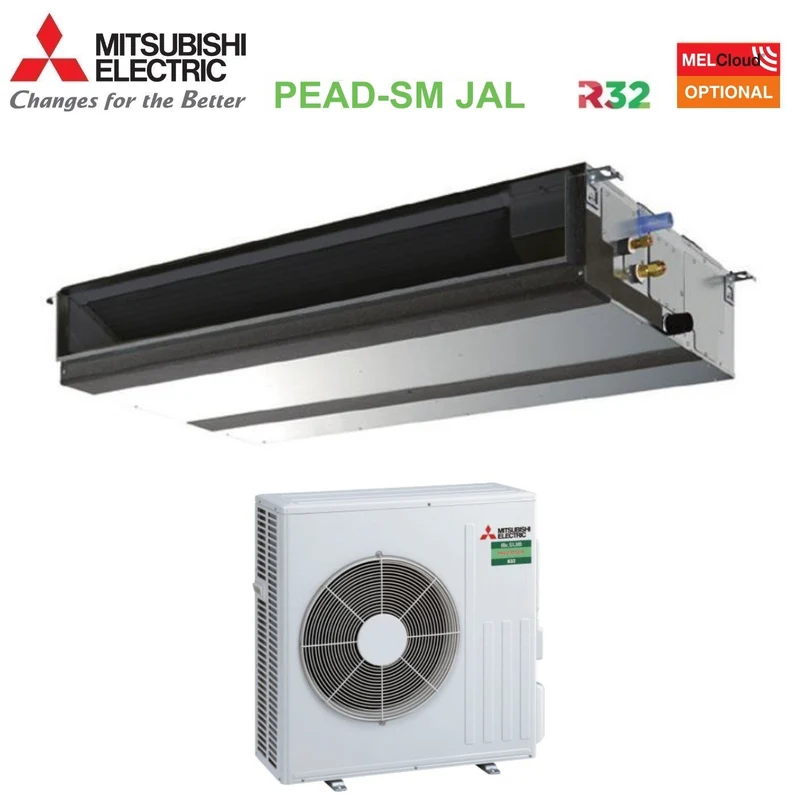 Climatizzatore Condizionatore Mitsubishi Electric Canalizzato Canalizzabile Inverter Media Prevalenza 24000 Btu PEAD-SM71JAL + SUZ-SM71VA Monofase R-32 Wi-Fi Optional