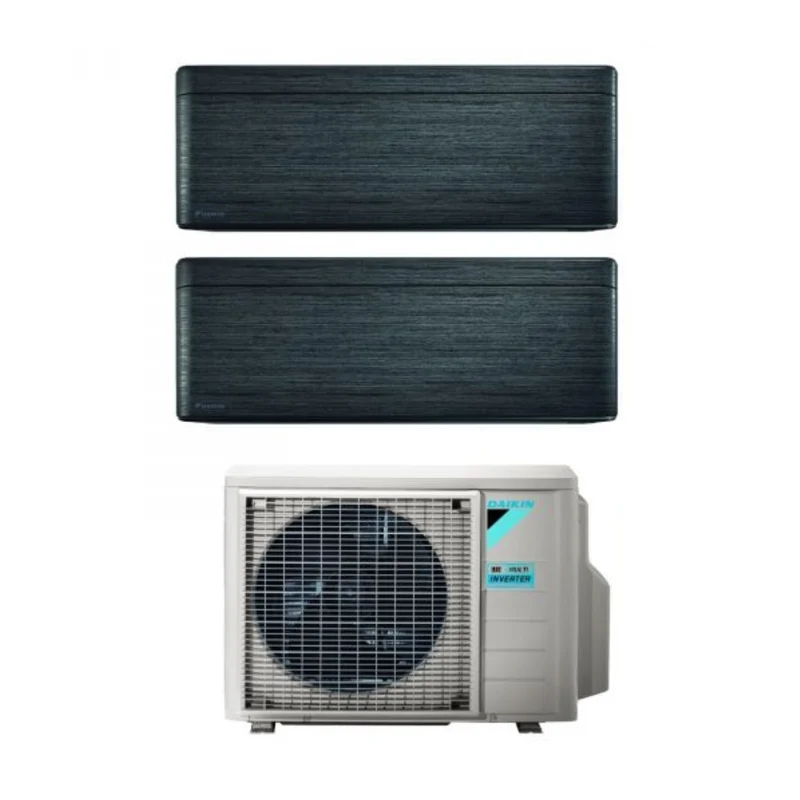 Daikin Stylish Real BlackWood 9+9 Dual-Split-Klimaanlage mit 2MXM50A R-32 integriertem WLAN, schwarzes Holz, italienische Garantie