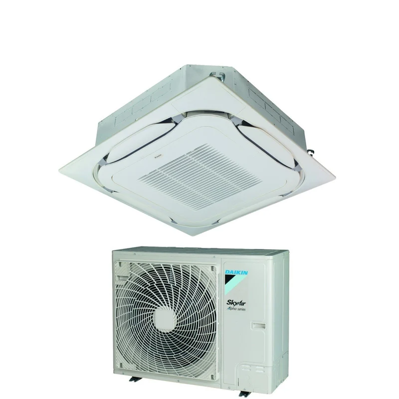 Daikin Bluevolution-Klimaanlage Round Flow Cassette Inverter SkyAir Alpha-Serie 48000 Btu FCAG140B + RZAG140NY1 Dreiphasiges R-32-WLAN, optional mit Standardgitter