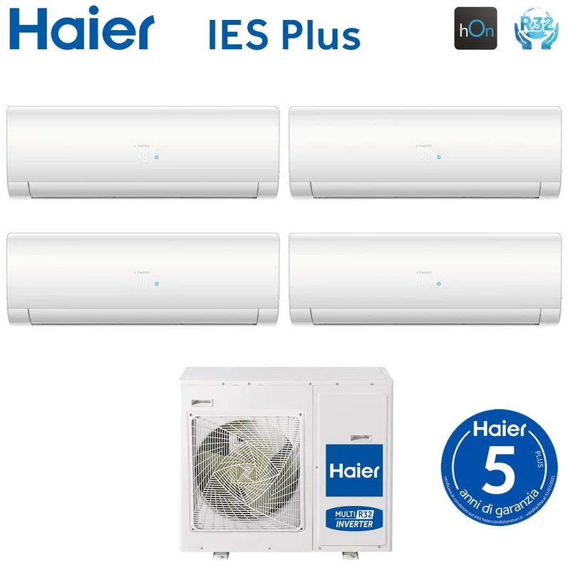Haier Quadri Split Inverter-Klimaanlage IES PLUS Serie 7+7+9+15 mit 4U85S2SR3FA R-32 integriertem WLAN 7000+7000+9000+15000 – Neu