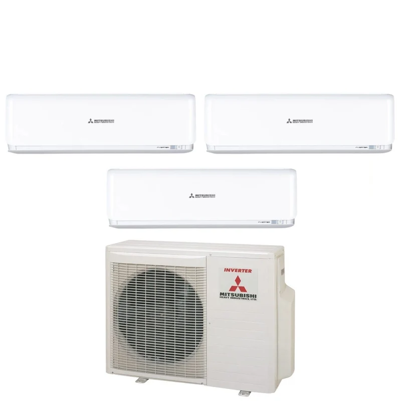 Mitsubishi Heavy Industries Trial Split Inverter-Klimaanlage KIREIA PLUS-Serie Weiß 9+9+12 mit SCM60ZS-W R-32 Wi-Fi Optional 9000+9000+12000 Weiße Farbe