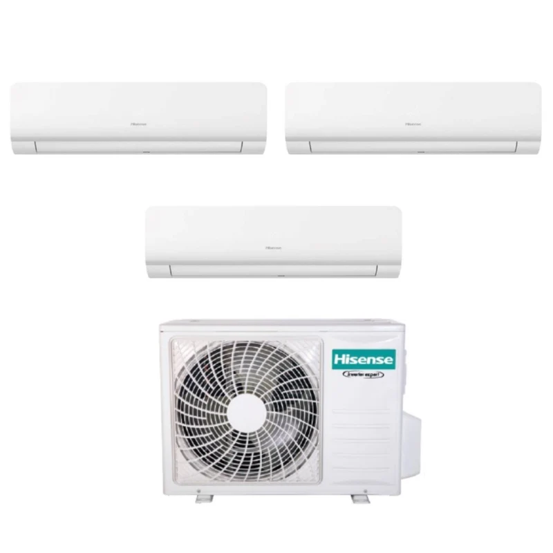Climatizzatore Condizionatore Hisense Trial Split Inverter serie NEW ENERGY 7+12+12 con 3AMW62U4RFA R-32 Wi-Fi Integrato 7000+12000+12000 - Novità