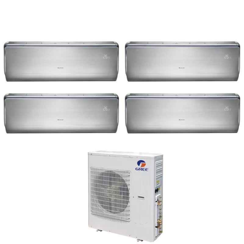 Climatizzatore Condizionatore Gree Quadri Split Inverter serie U-CROWN 9+9+9+9 con GWHD(28)NK6OO R-32 Wi-Fi Integrato 9000+9000+9000+9000
