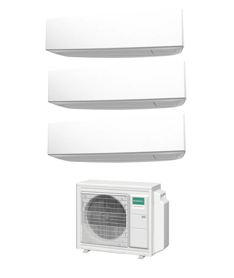 Climatizzatore Condizionatore General Fujitsu Trial Split Inverter KETA White 9+9+9 btu con AOHG18KBTA3 R-32 9000+9000+9000 Wi-Fi Optional - Novita'