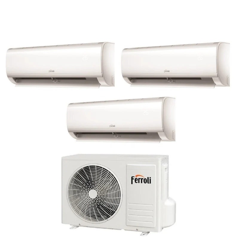 Climatizzatore Condizionatore Ferroli Trial Split Inverter Serie AMBRA M 7+7+12 con 27-3 R-32 Wi-Fi Integrato 7000+7000+12000 - Novità