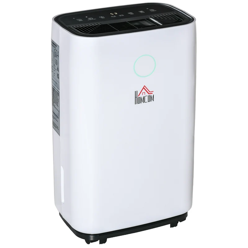 EASYCOMFORT Deumidificatore da 20L 3 Modalità e 2 Velocità Timer 24h Design Silenzioso 33.5x23x57cm Bianco
