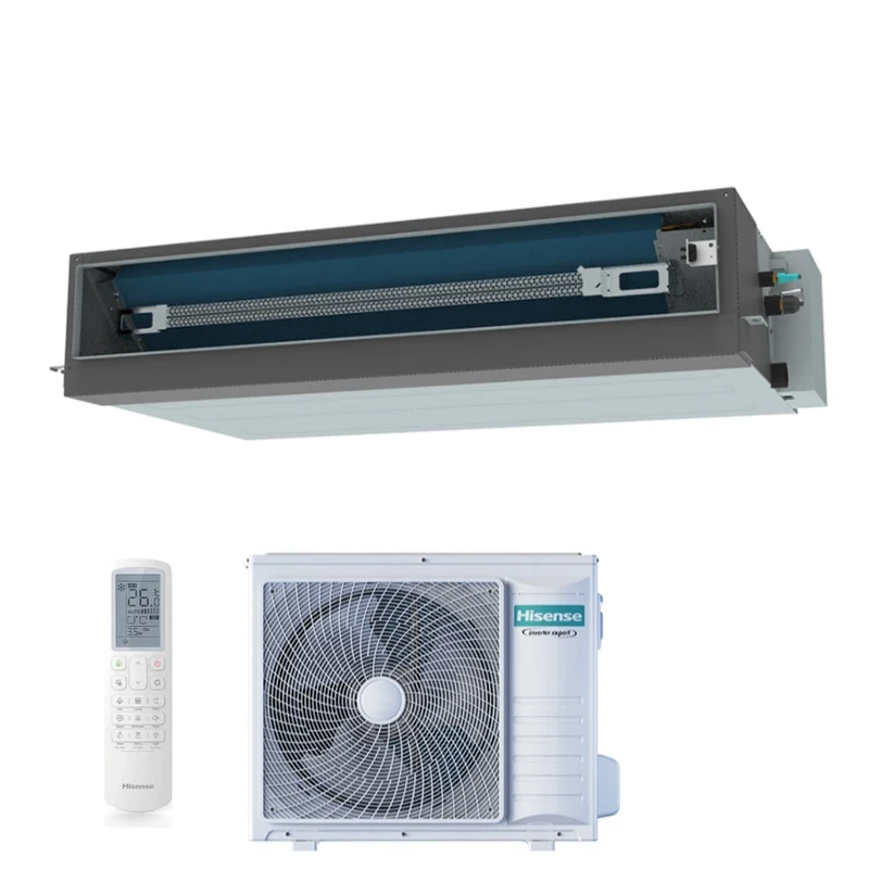 Hisense Inverter-Kanal-Klimaanlage SUPER Serie 36000 Btu AUD105UX4REH8 + AUW105U4RK7 R-32 Wi-Fi Optionale Klasse A++/A+ mit Fernbedienung als Standard