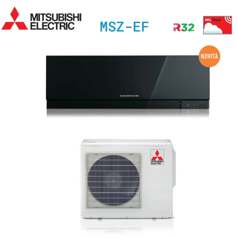 Mitsubishi Electric Inverter-Klimaanlage Kirigamine ZEN R-32 Schwarz 9000 BTU MSZ-EF25VGB Schwarz A+++ – NEU