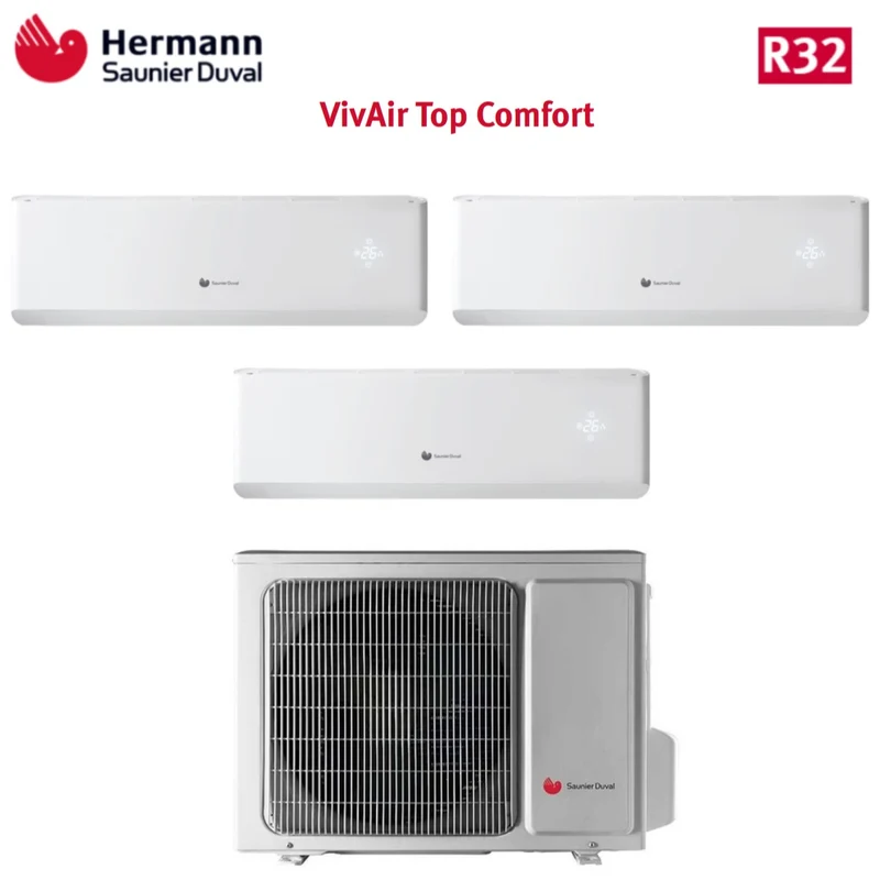 Hermann Saunier Duval Trial Split Inverter Klimaanlage TOP COMFORT 7+7+7 Serie mit SDH20-070MC3NO R-32 7000+7000+7000