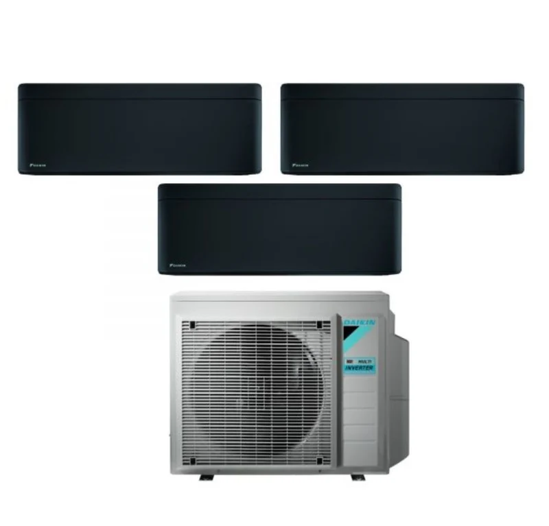 Daikin Bluevolution Trial Split Inverter-Klimaanlage STYLISH TOTAL BLACK 9+9+9-Serie mit 3MXM52N R-32 integriertem WLAN 9000+9000+9000 schwarze Farbe – italienische Garantie
