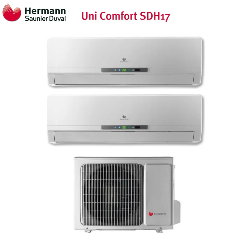 Hermann Saunier Duval Dual Split Inverter Klimaanlage UNI COMFORT 9+9 Serie mit SDH17-060MC2NO R-410 9000+9000 – UNTER KOSTEN