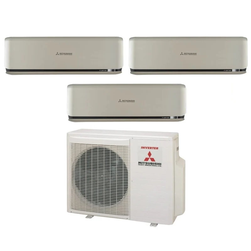 Mitsubishi Heavy Industries Trial Split Inverter-Klimaanlage KIREIA PLUS Titanium Serie 9+9+18 mit SCM60ZS-W R-32 Wi-Fi Optional 9000+9000+18000