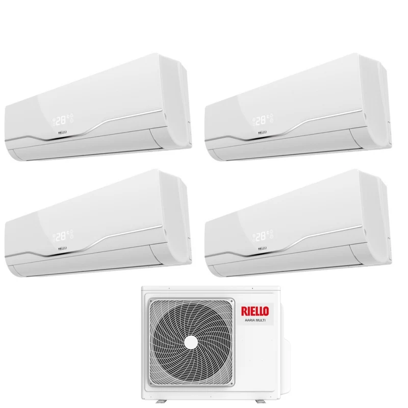 Riello Quadri Split Inverter Klimaanlage Aaria Plus 7+12+12+12 Serie mit Aaria Multi 485 P R-32 Wi-Fi optional 7000+12000+12000+12000