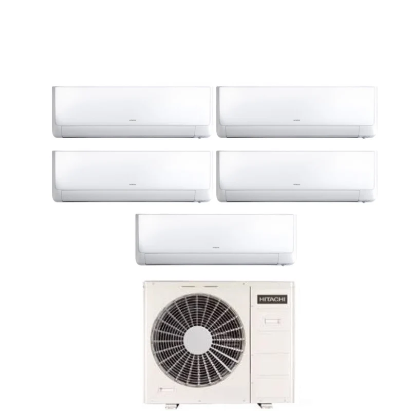 Climatizzatore Condizionatore Hitachi Penta Split Inverter Serie Performance 9+9+9+12+12 con RAM-110NP5E R-32 Wi-Fi Optional 9000+9000+9000+12000+12000 - Novità