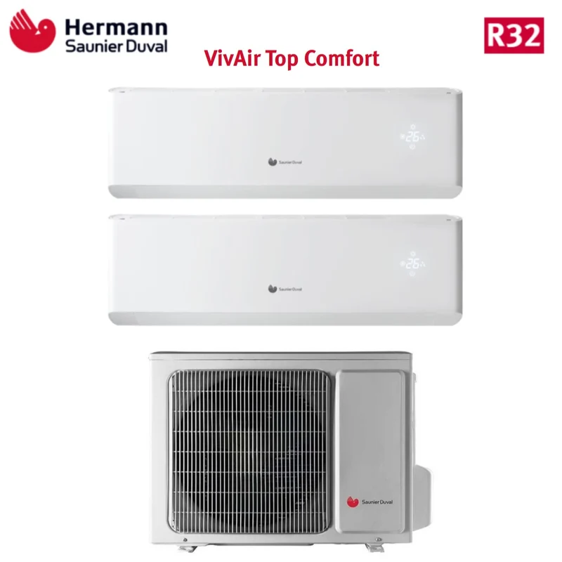 Hermann Saunier Duval Dual Split Inverter Klimaanlage TOP COMFORT 7+7 Serie mit SDH20-040MC2NO R-32 7000+7000