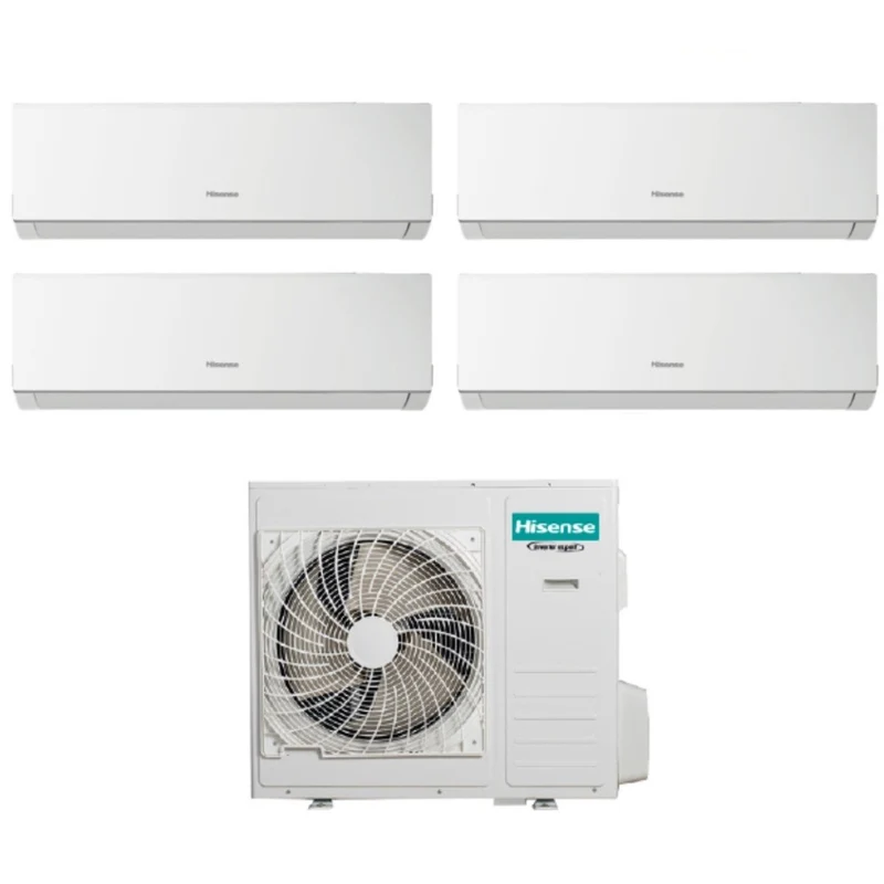 Hisense Quadri Split Inverter Klimaanlage NEUE COMFORT Serie 7+7+9+12 mit 4AMW105U4RAA R-32 Wi-Fi Optional 7000+7000+9000+12000