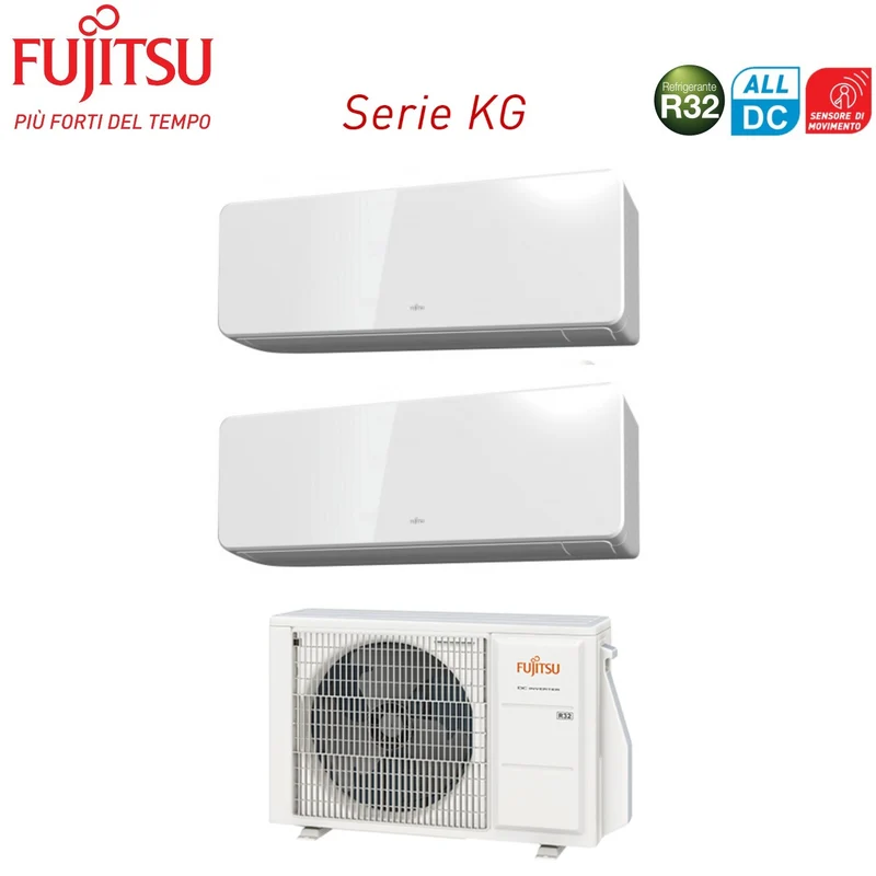 Climatizzatore Condizionatore Fujitsu Dual Split Inverter serie KG 7+12 con AOYG14KBTA2 R-32 Wi-Fi Optional 7000+12000