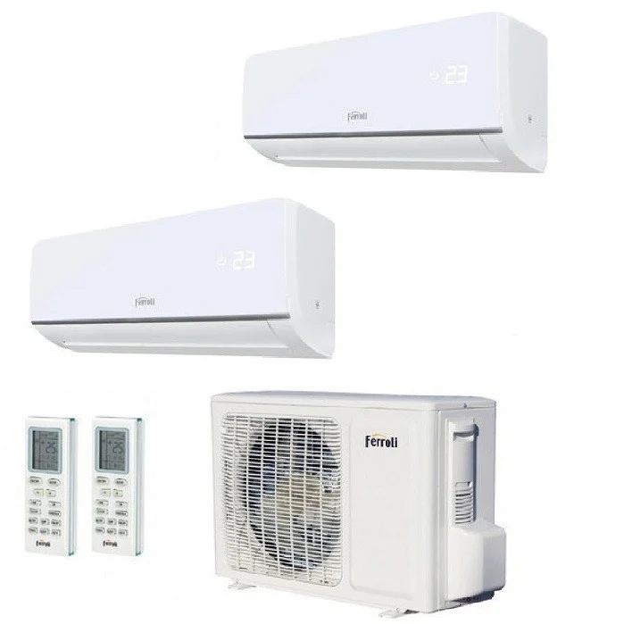 Climatizzatore Condizionatore Ferroli Dual Split Inverter R32 serie ASTER M 3.2 7000+7000 con 18-2 7+7