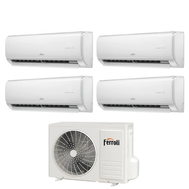 Quadri Split-Klimaanlage Ferroli Giada M 9+9+9+12 mit 28-4 R-32 integriertem WLAN