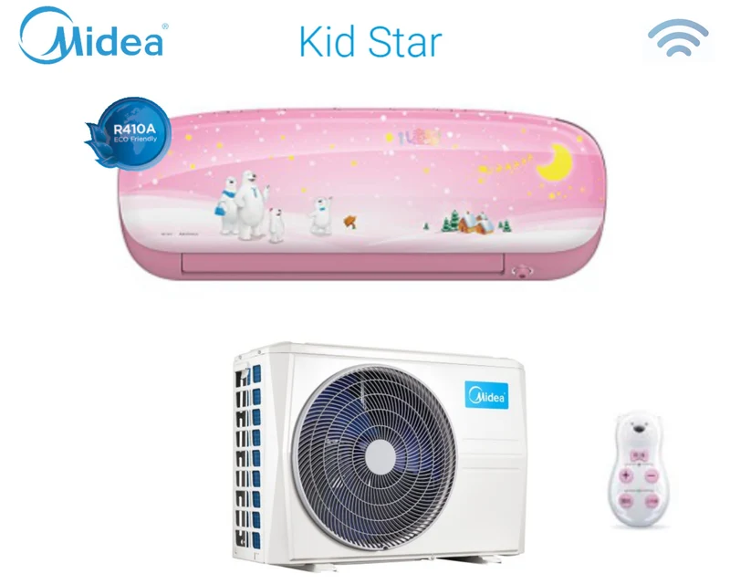 Midea Inverter-Klimaanlage KID STAR-Serie 9000 Btu KIDP-27 R-410 Wi-Fi Optionale Farbe ROSA