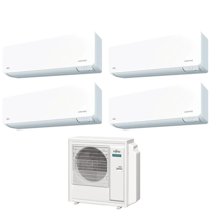 Fujitsu Quadri Split Inverter-Klimaanlage KG-Serie AIRSTAGE 9+9+12+12 mit AOEG30KBTA4 R-32 integriertem WLAN 9000+9000+12000+12000