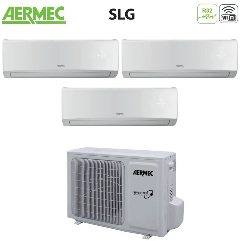 Climatizzatore Condizionatore Aermec Trial Split Inverter Serie SLG 9+9+9 con MLG630 R-32 Wi-Fi Optional 9000+9000+9000