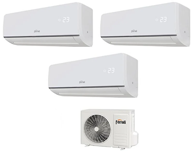 FERROLI TRIAL SPLIT INVERTER KLIMAANLAGE ASTER M Serie 9+9+12 mit 24-3 9000+9000+12000