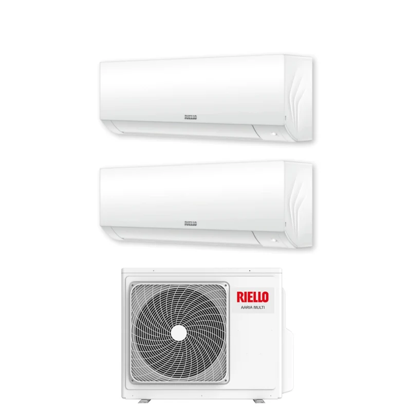 Riello Dual Split Inverter-Klimaanlage AARIA PLUS I 9+12-Serie mit AARIA MULTI 370 PI R-32 integriertem Wi-Fi 9000+12000